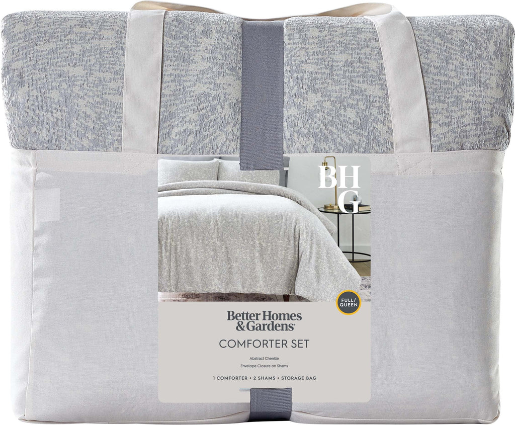 Better Homes & Garden Grey Chenille 3-Piece Comforter Set, Full/Queen, All Ages