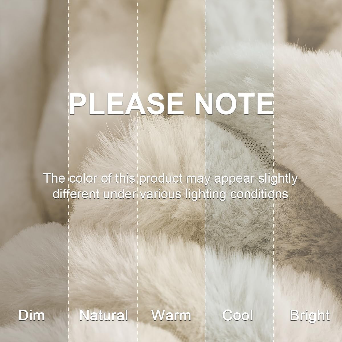 JOLUSERE Beige Fluffy Striped Duvet Cover Queen Set, 3-Piece Super Soft Faux Rabbit Fur Winter Warm Fuzzy Comforter Cover