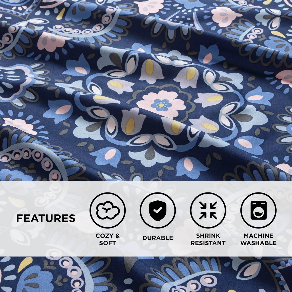 Regency Heights Queen Size Comforter Set, 9-Piece Bed in a Bag Queen, Navy Blue Bedding Comforter Set with Comforter, Flat Sheets, Fitted Sheets with Side Pockets