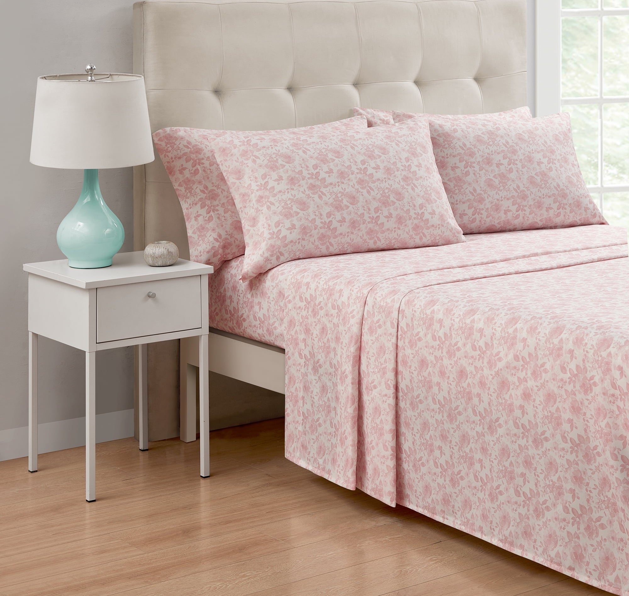 Mainstays 11-Piece Bed in a Bag Comforter Set with Sheets, Cream Ruffle, Queen