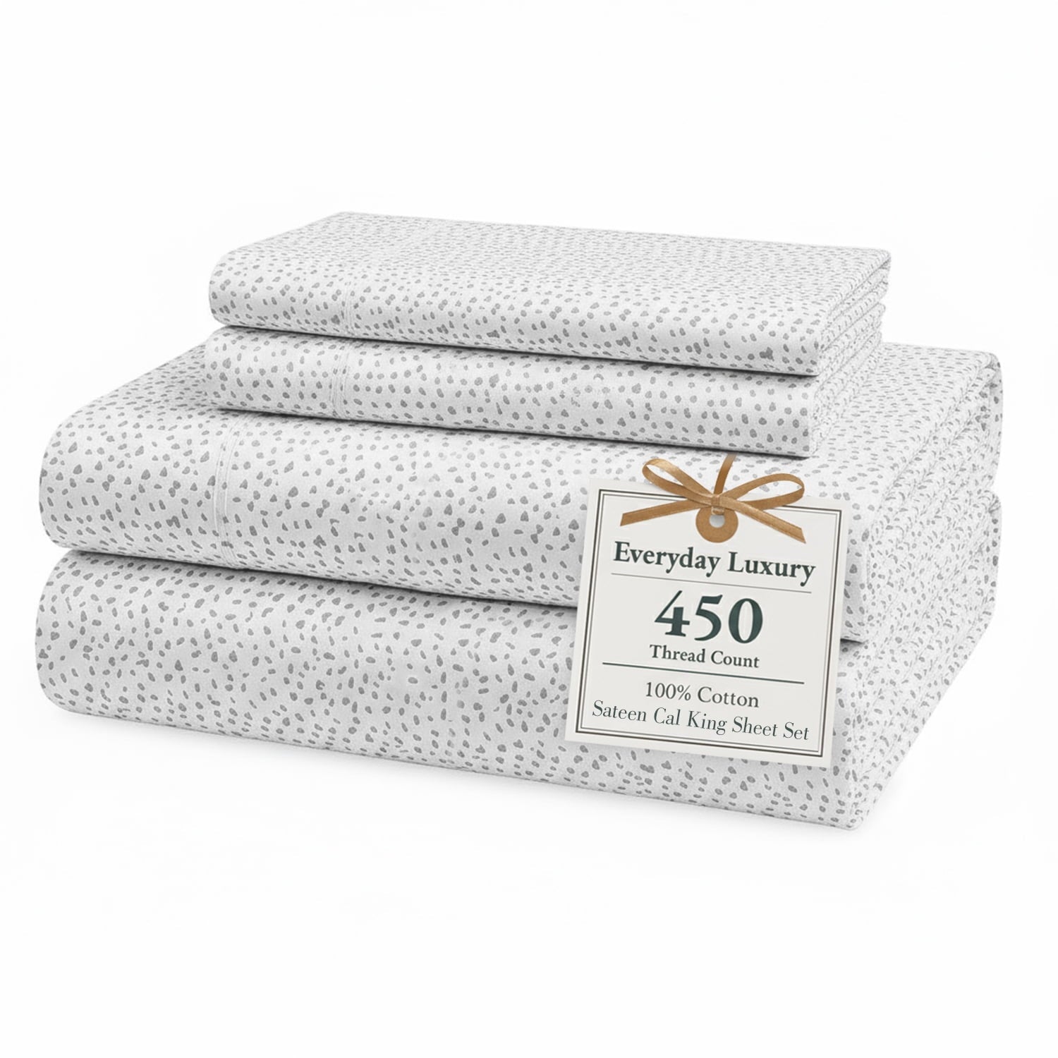 Casa Platino Cotton Twin Sheets – 450 Thread Count 100% Cotton Cooling Sheets, Soft Sateen Weave, Deep Pocket Fits 15” Mattress, Fade-Resistant Hotel Bedding – White