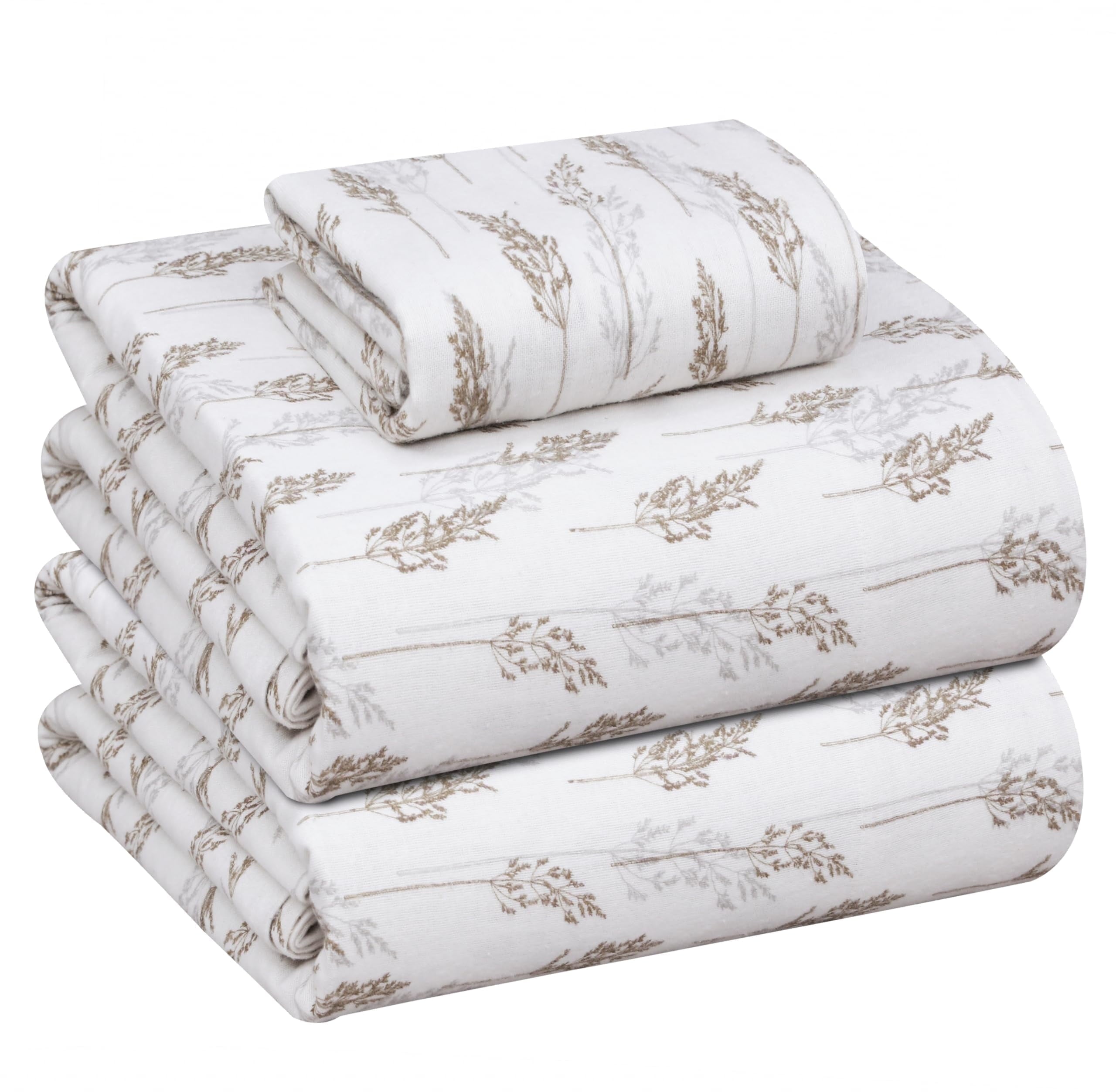 RUVANTI Flannel Sheets Queen Size - 100% Cotton Double Brushed Bed Sheets, Deep Pockets 16 Inches Queen Sheet Set, All Seasons Breathable & Extra Soft - Warm & Cozy, 4 Piece, Red Plaid