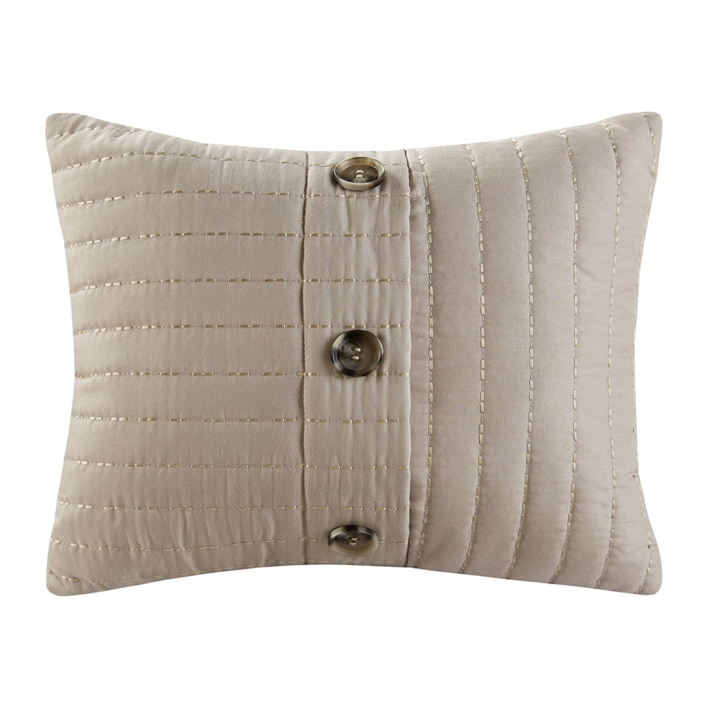 Mainstays 5-Piece Tan Striped Comforter Set, Full/Queen